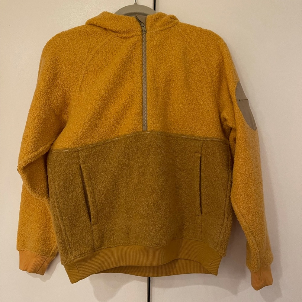 Outdoor Voices MegaFleece Soft Cozy Wool Blend Half Zip Hoodie XS in Yellow - Picture 2 of 6